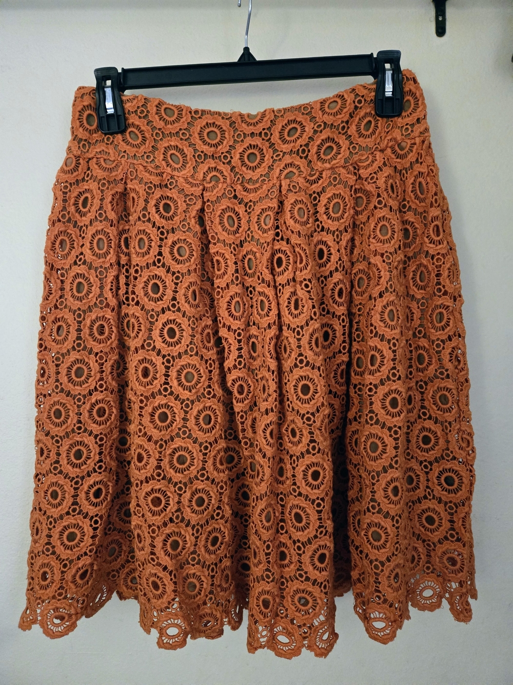 Moulinette Soeurs Burnt Orange Crochet Circle Skirt